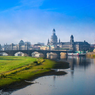 The  bridge on river of city Dresden, Germany.