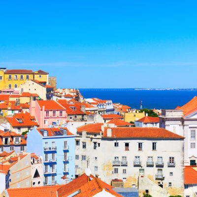 Lisbon cityscape, view of  the Alfama downtown