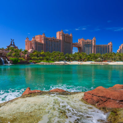 Bahamas pier landscape in Nassau city , Caribbean